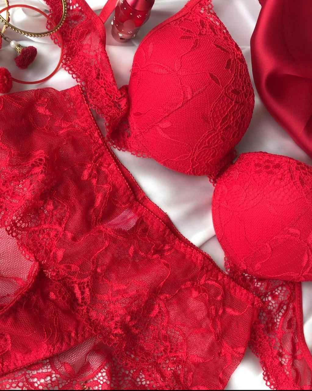 Nylon Net Lace Non-Padded Fancy Bra - Red - Buy Bra, Nightwears , Panties  in Pakistan