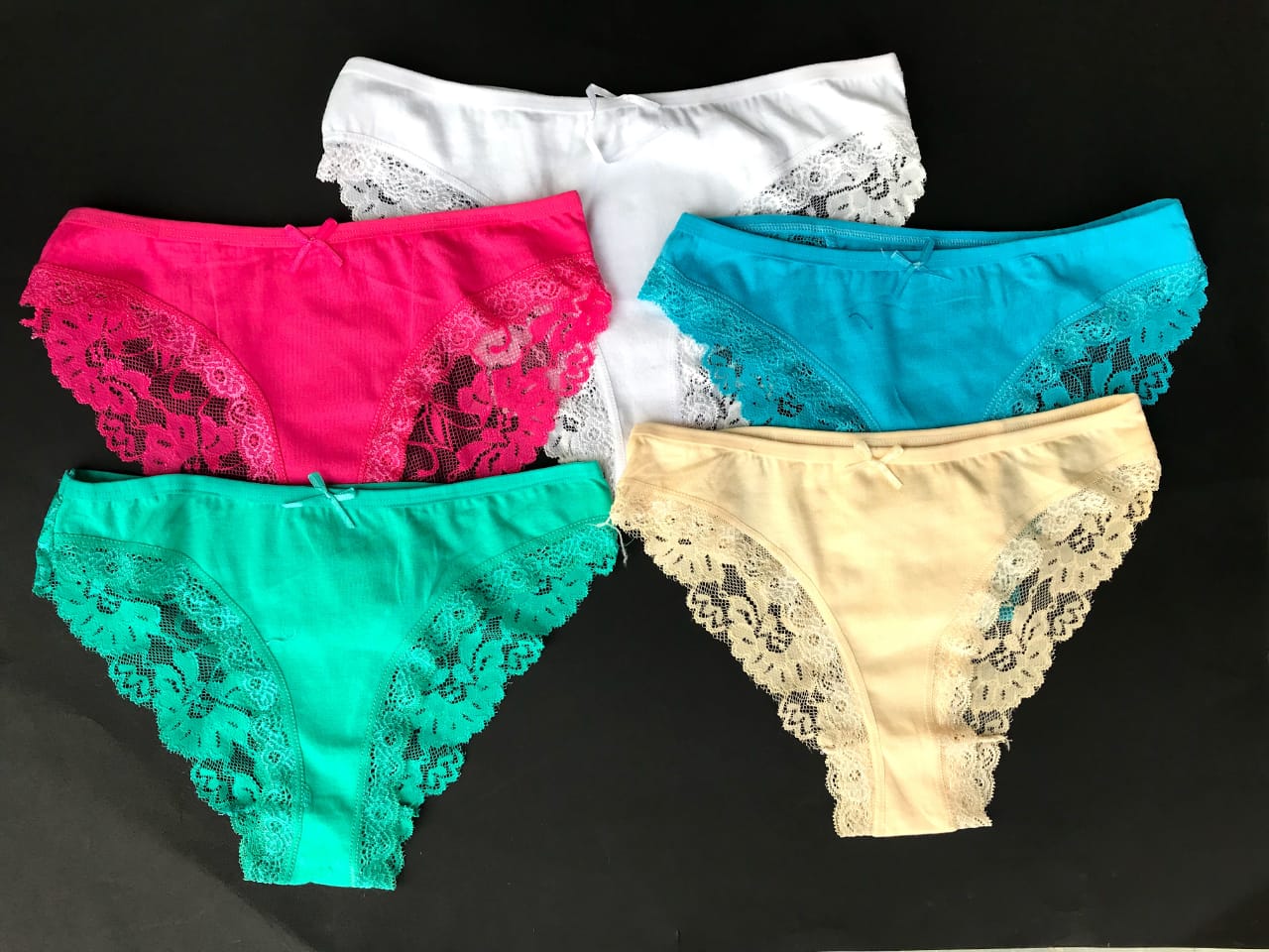 Pack of 5 Different Color Cotton & Net Panties – Comfy Nights