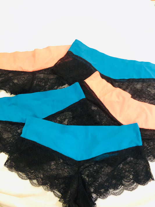 Seamless Nylon and Spandex Pack of 5 Lace Panties