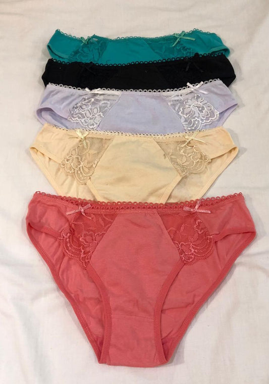 Pack of 5 Soft Cotton & Net Panties