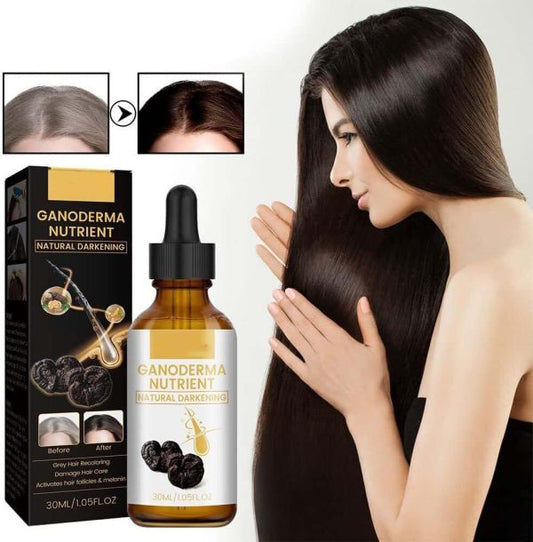 Anti-greying Hair Serum, Dark Serum For Hair, Organic Ganoderma, Inverted Essence For Grey Hair, Darkens Your Hair Naturally Without Damaging